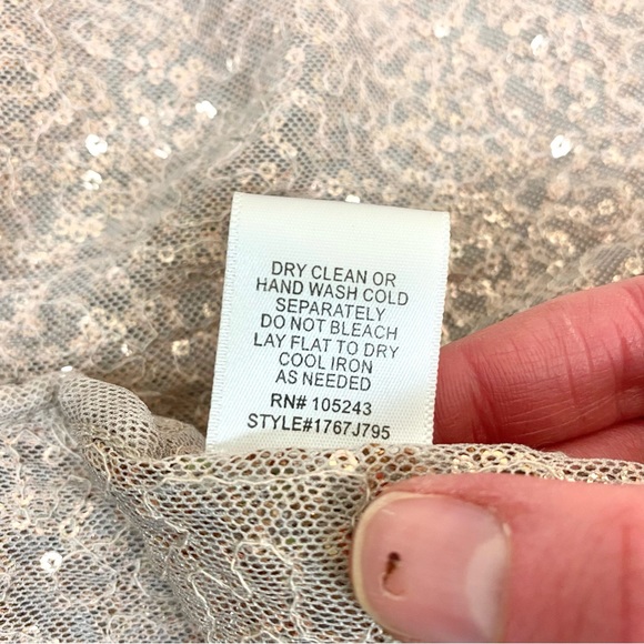 h.i.p Sequin Sheer Adjustable Spaghetti Strap Camisole/Top - Picture 8 of 8